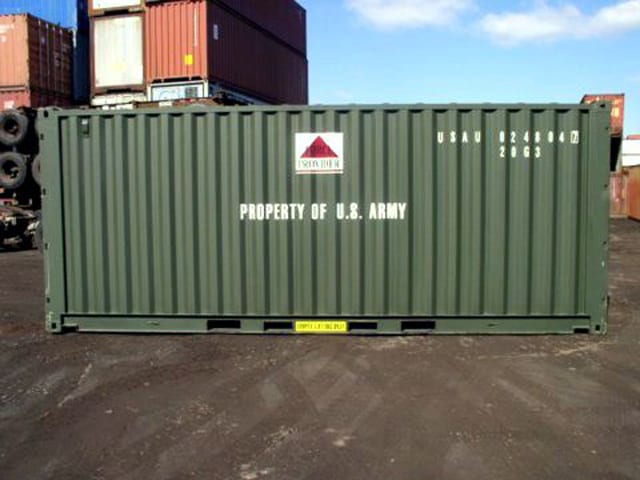 TRS newly manufacatured 20ft long X 8ft high containesr can fit in a military plane