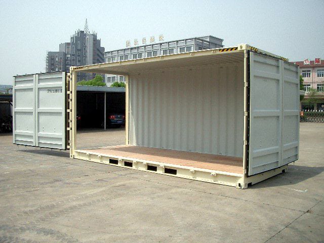 TRS new 20ft long and 40ft long opensides have 2 swing doors on one end and one full side opens