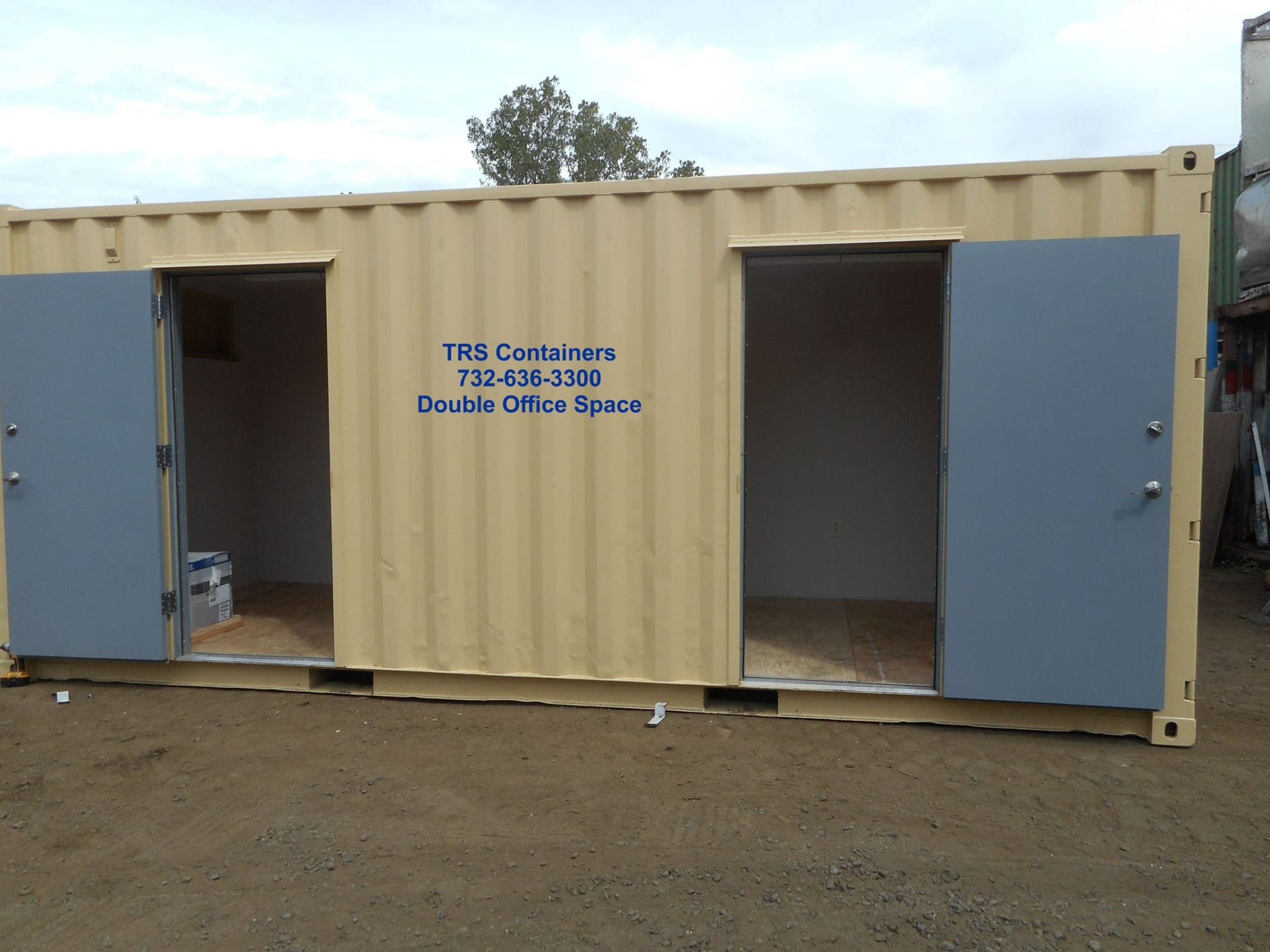TRS fabrication work expands a containers functions with doors, electric, hvac and privacy