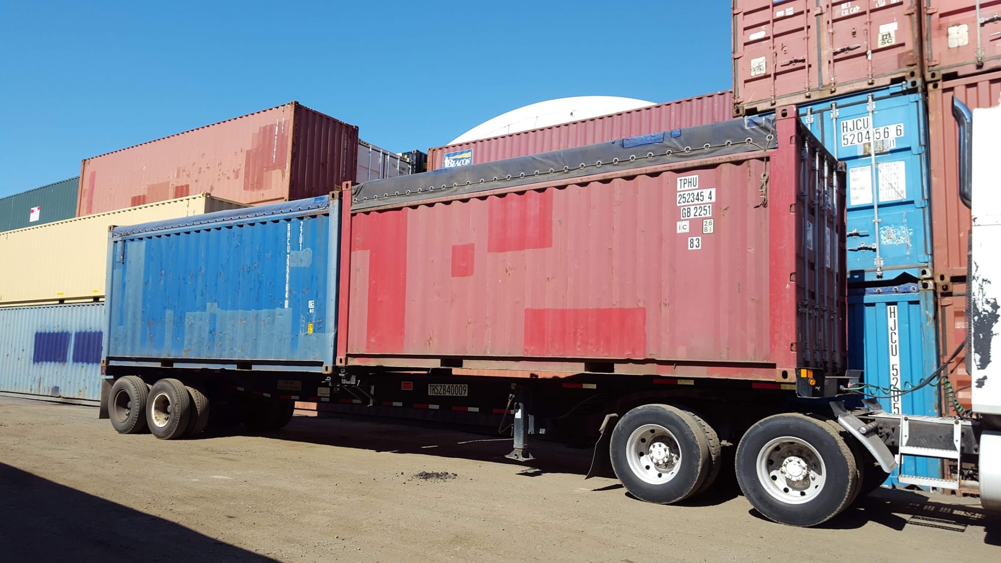 TRS sells rents repairs stacks stores and transports 40 foot long 8-pin lock chassis