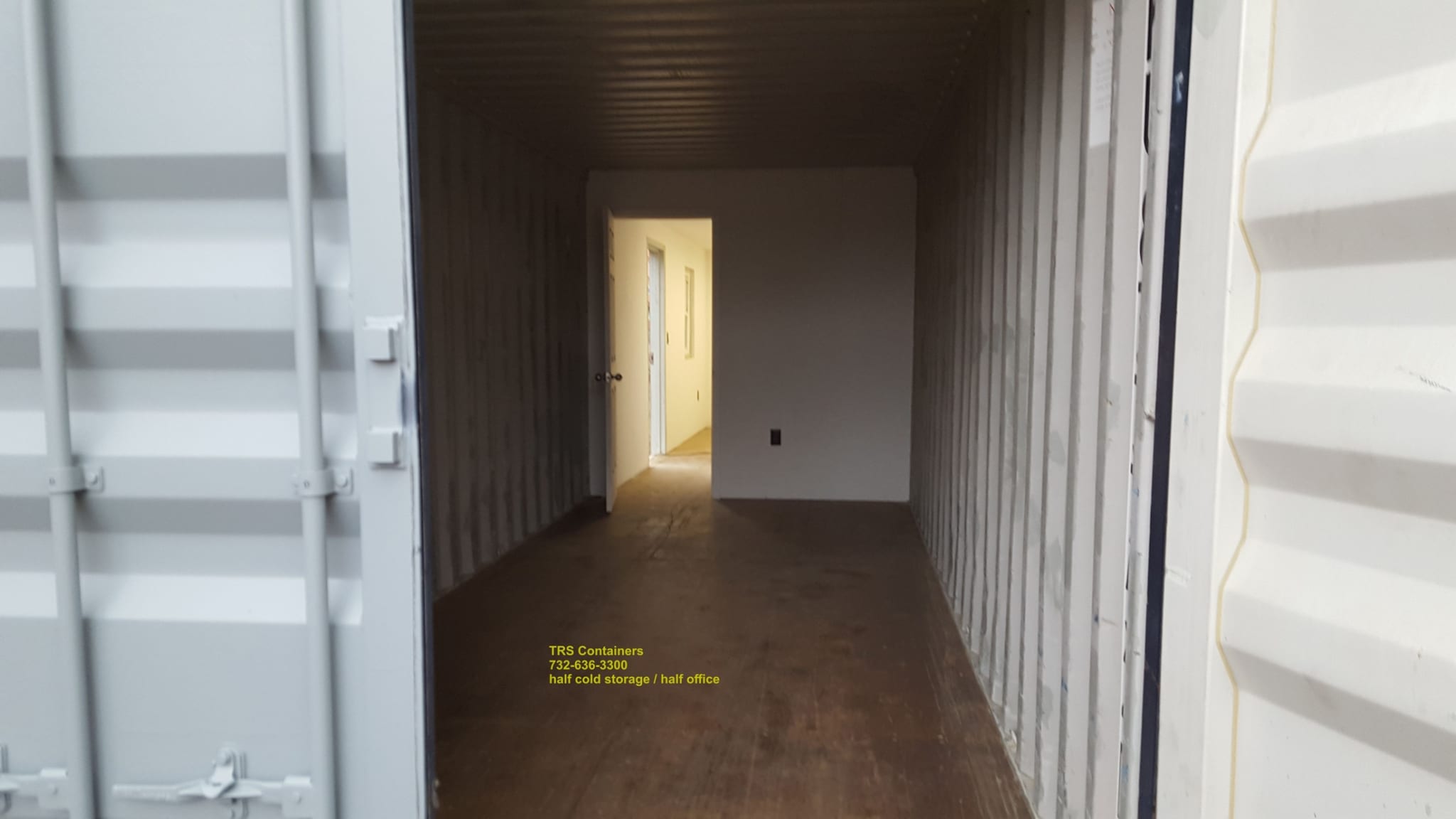 TRS sells and rents half office and half cold storage steel container space