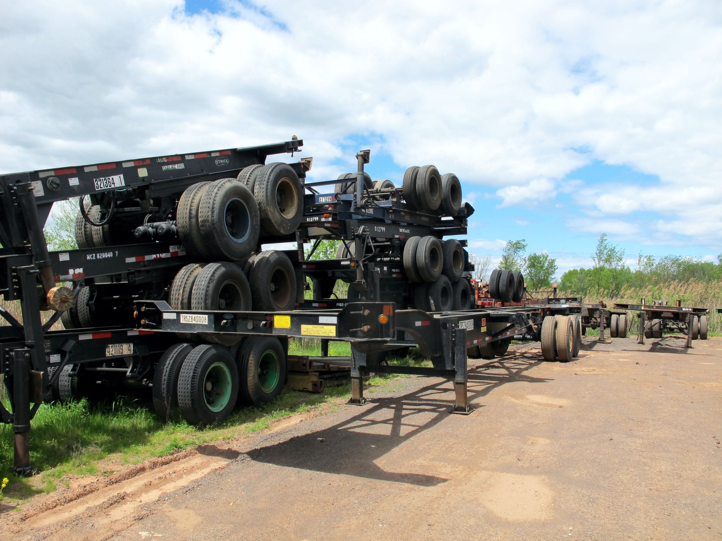 TRS sells rents trucks repairs stacks new and used container chassis