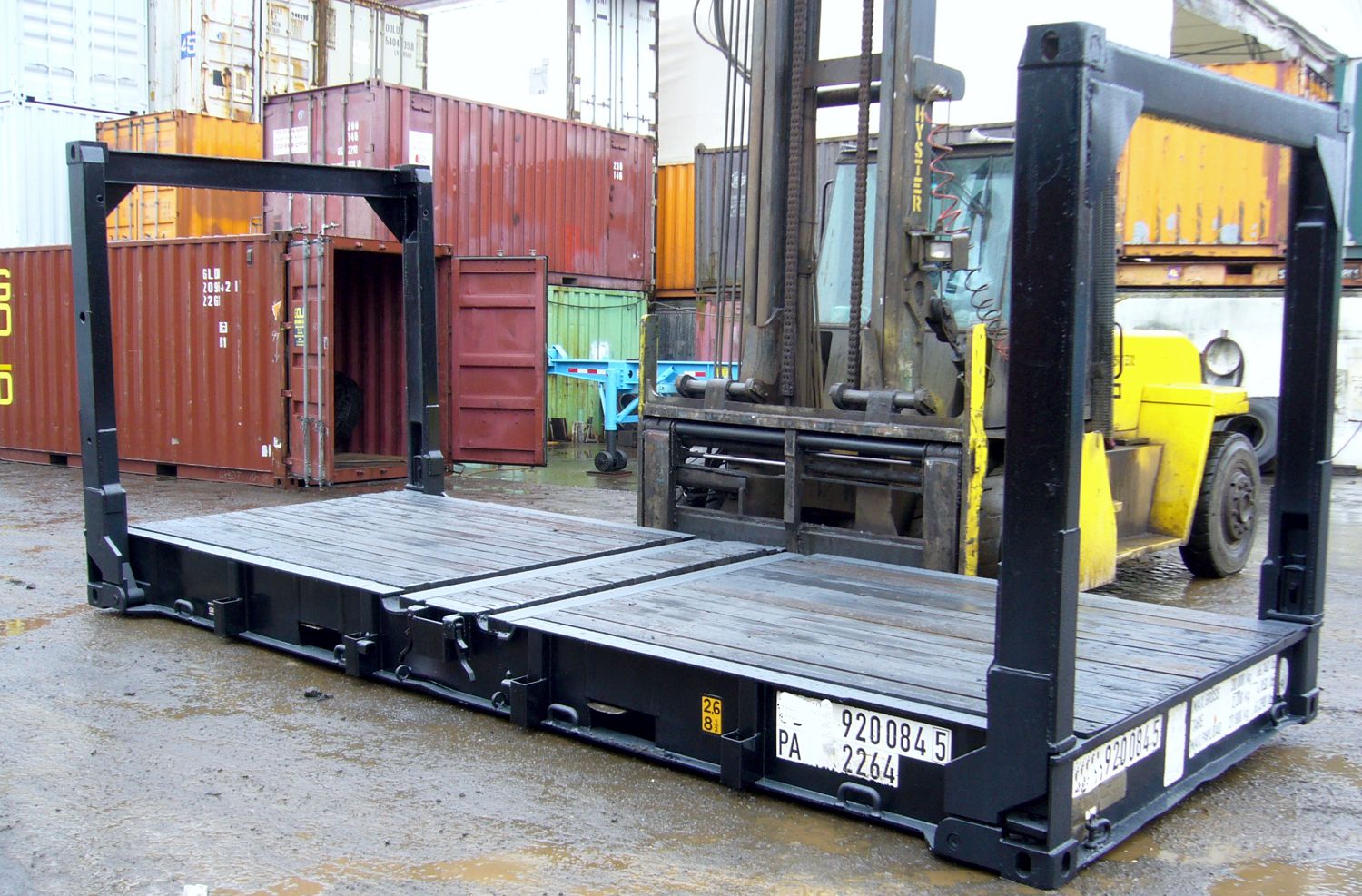 20ft collapsible flatrack with wood decking