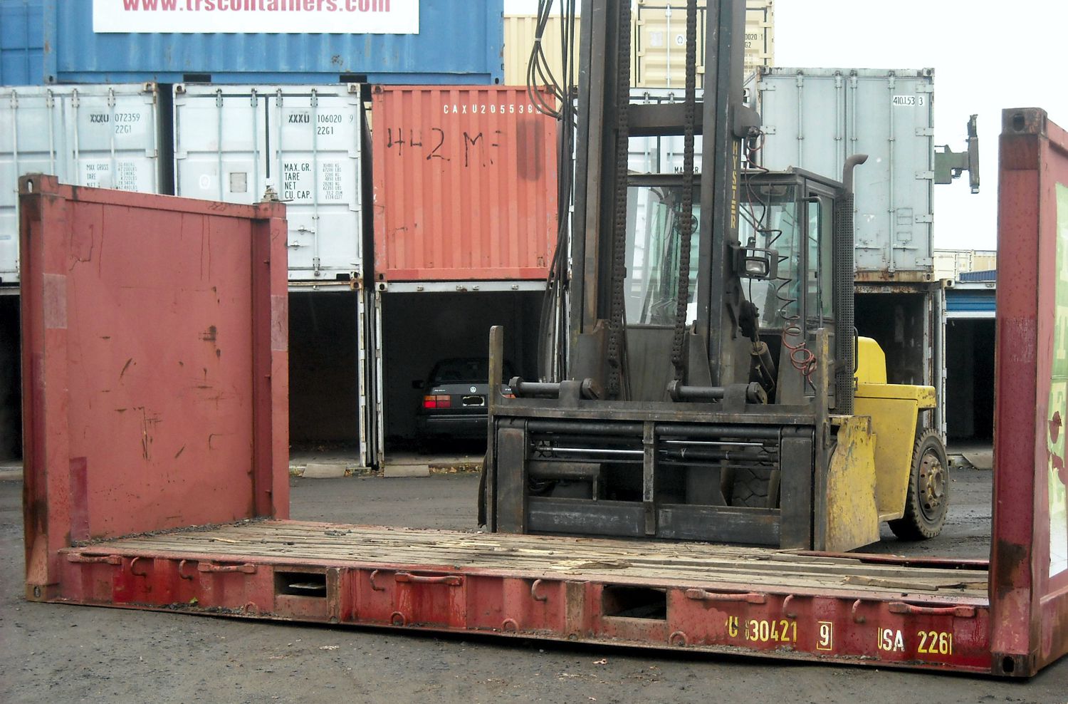 20ft long fixed end flatrack for domestic use